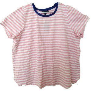 NWT Eloquii Pink Striped Shirt with Blue Detail Plus Size 22/24